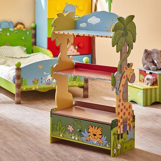 Natural Wood Book Display For Kids