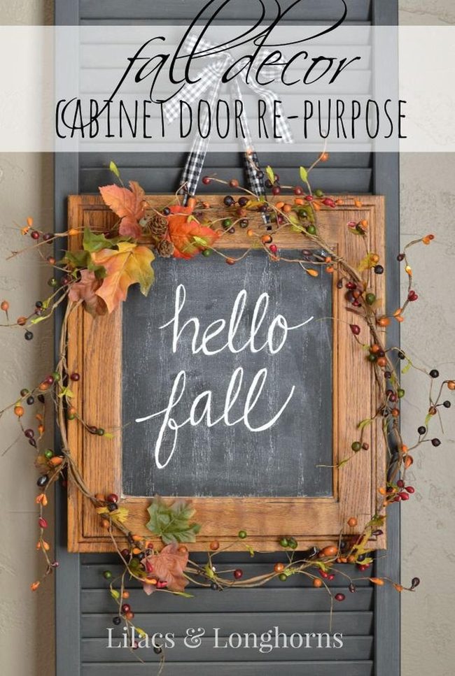 Chalkboard Door Autumn Garland