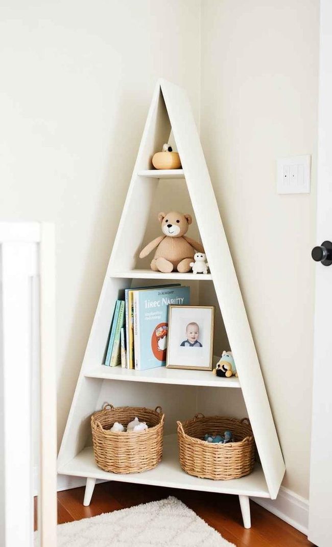 Triangle Corner Shelf Understated Wood