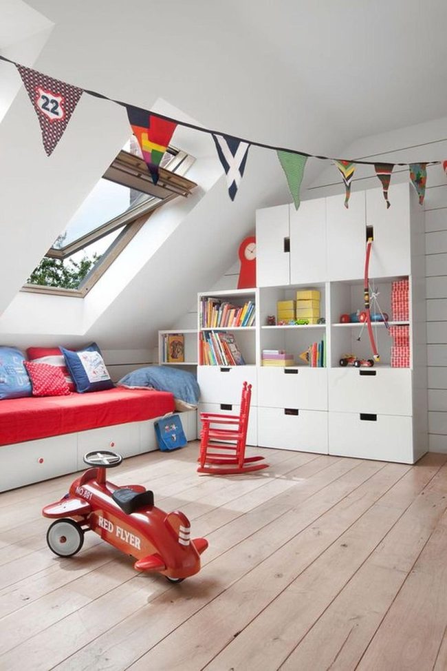Red, Blue And White Child'S Room