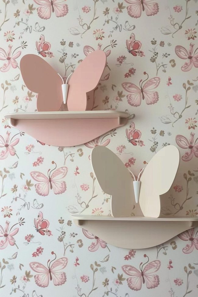 Butterfly Wall Shelves Pink Systems