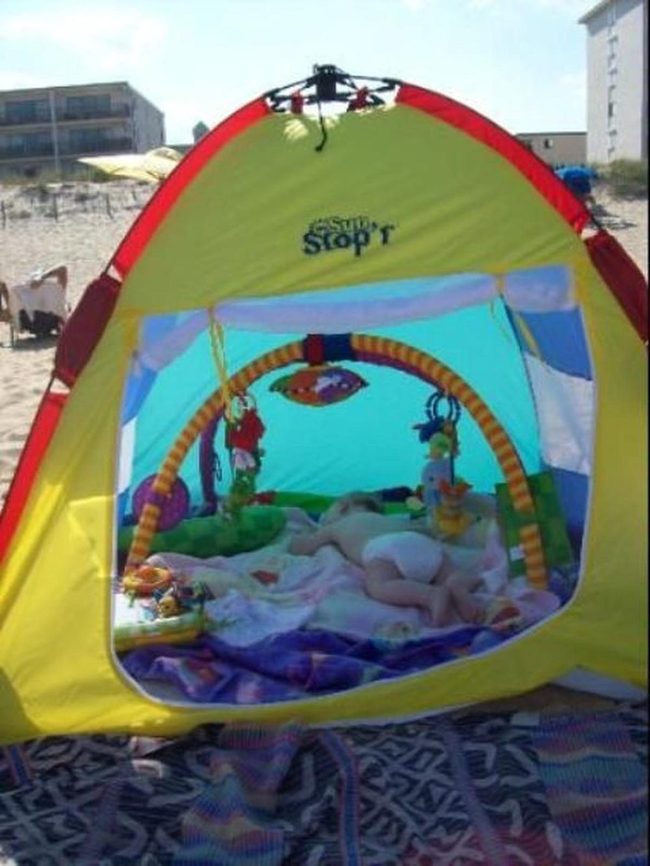 Yellow And Red Beach Baby Tent