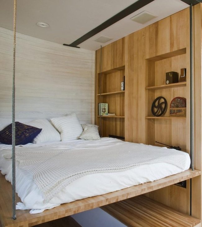 Rope-Suspended Bed, Wood Haven