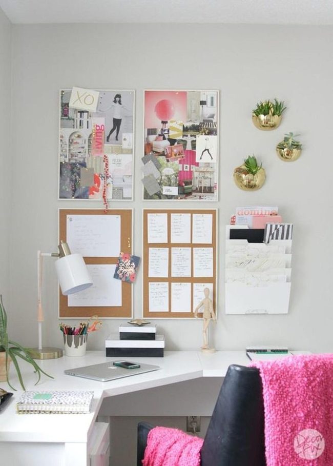 Colorful Corkboards, Neutral Workspace