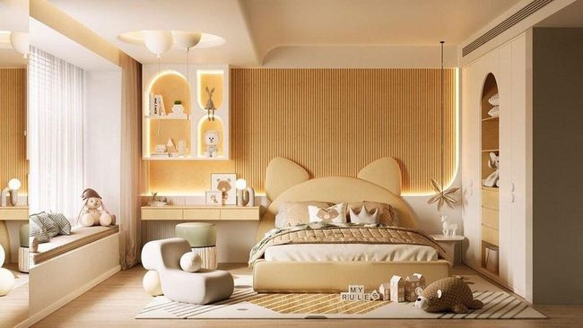 Rounded Headboard Kids Bedroom