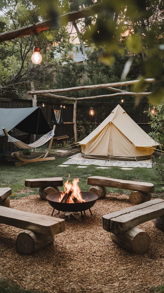Backyard Fire Pit Camping