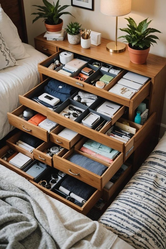 Compartments Keep Dorm Drawers Tidy