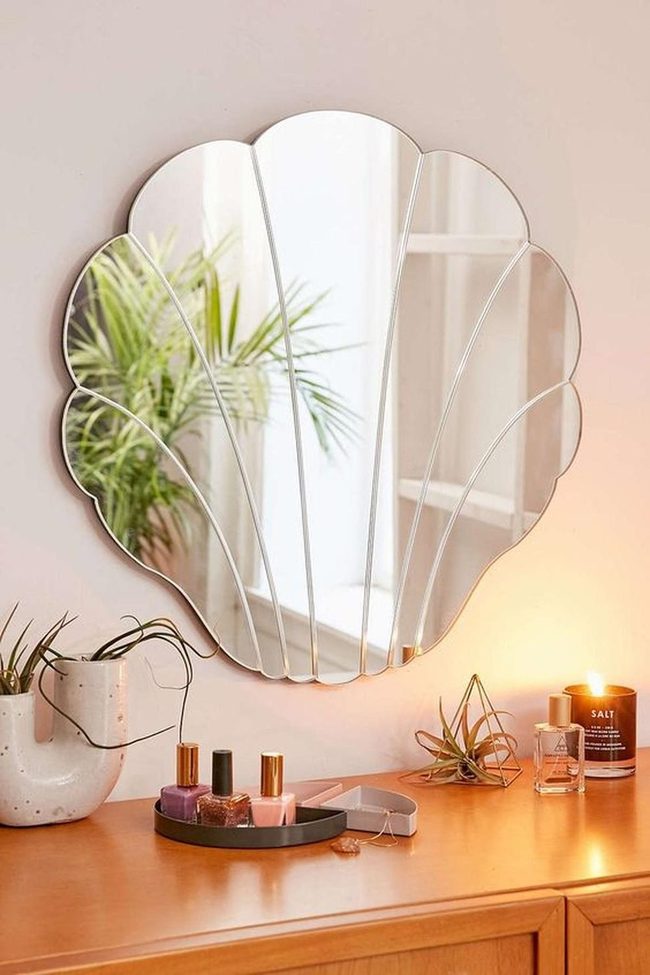 Shell Mirror Candlelit Corner