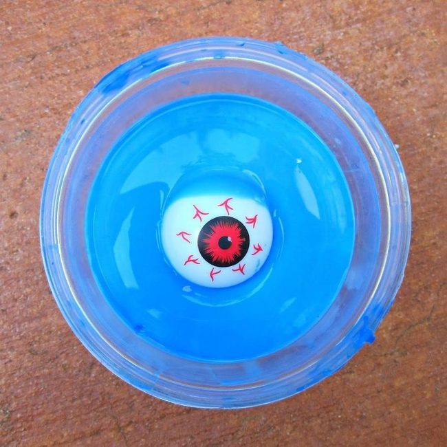 Blue Gel Eyeballs In Clear Vessels