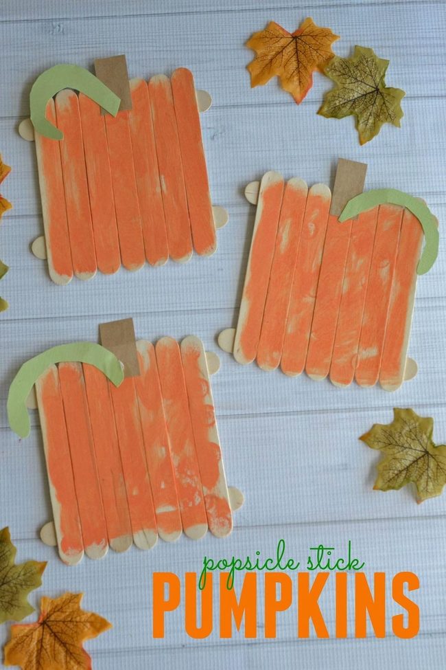 Orange Stick Pumpkins Autumn Craft
