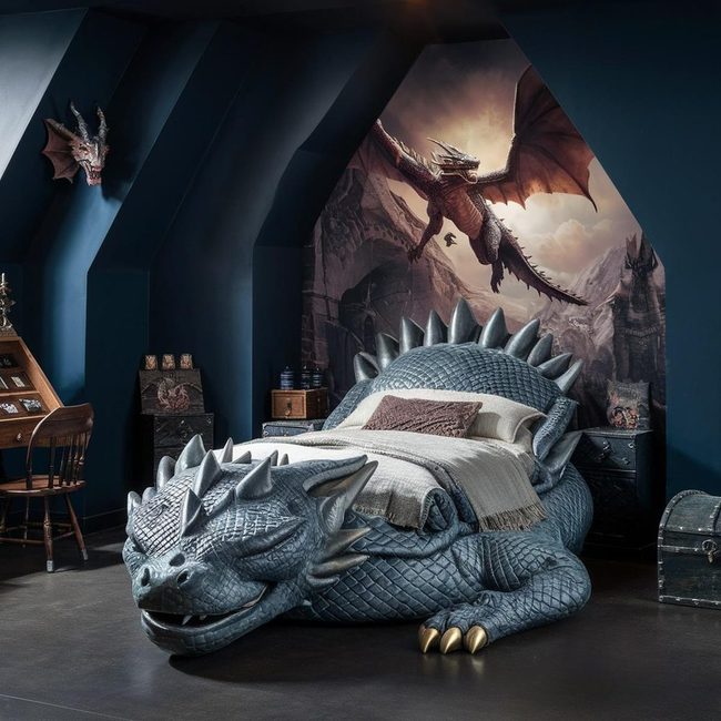 Dark Blue Dragon Lair Sleep Space