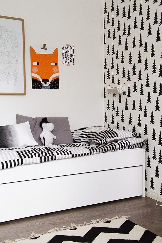 Black Botanical Wallpaper Statement