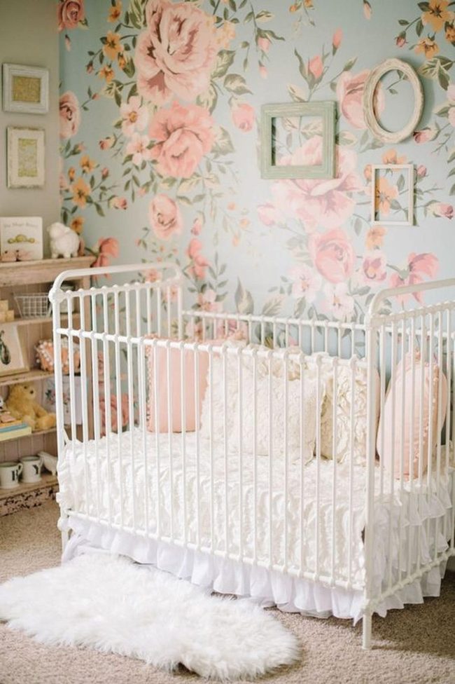 Blush Floral Crib Backdrop