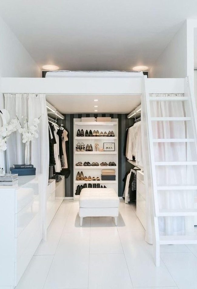 White Walk-In Wardrobe Loft