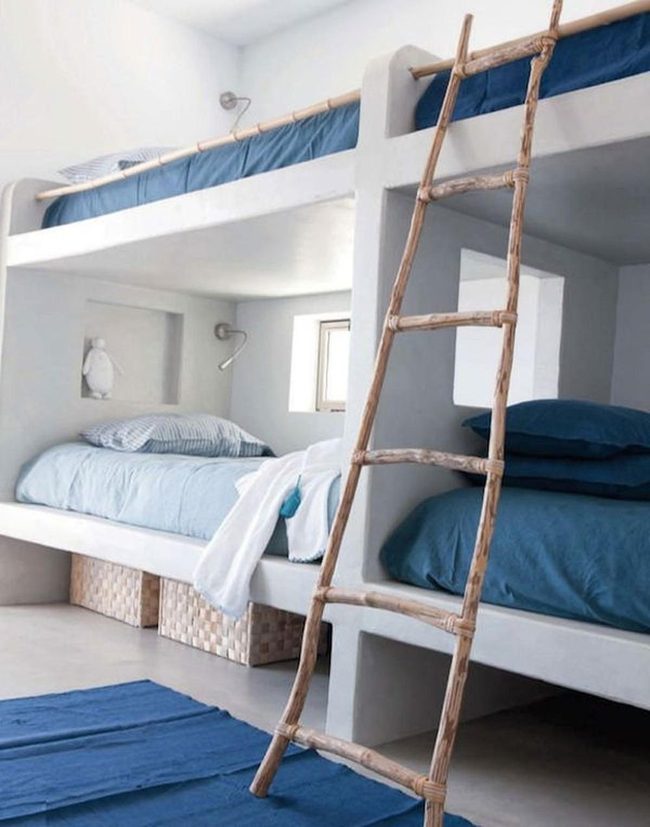 White Bunk Beds, Blue Serenity