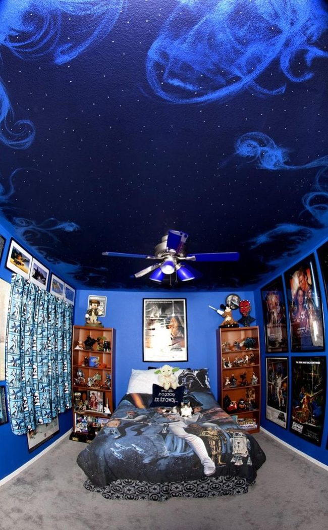 Navy Ceiling Galaxy Bedroom