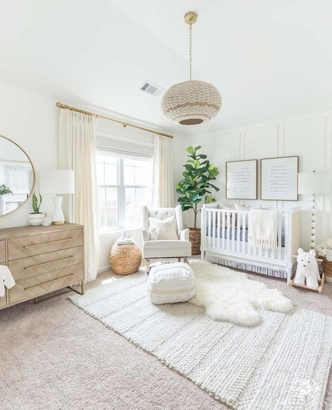 Wicker Light Softens Nursery
