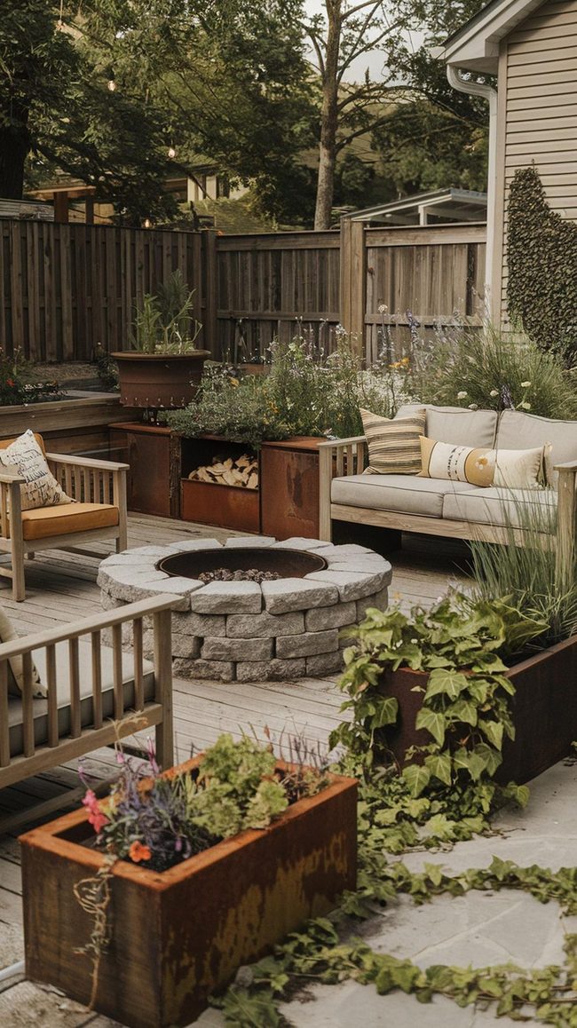 Stone Fire Pit Family Gathering Space