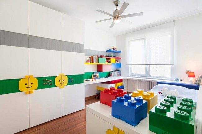 Colorful Lego Storage Bedroom