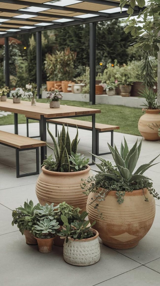 Layered Green Dining Oasis