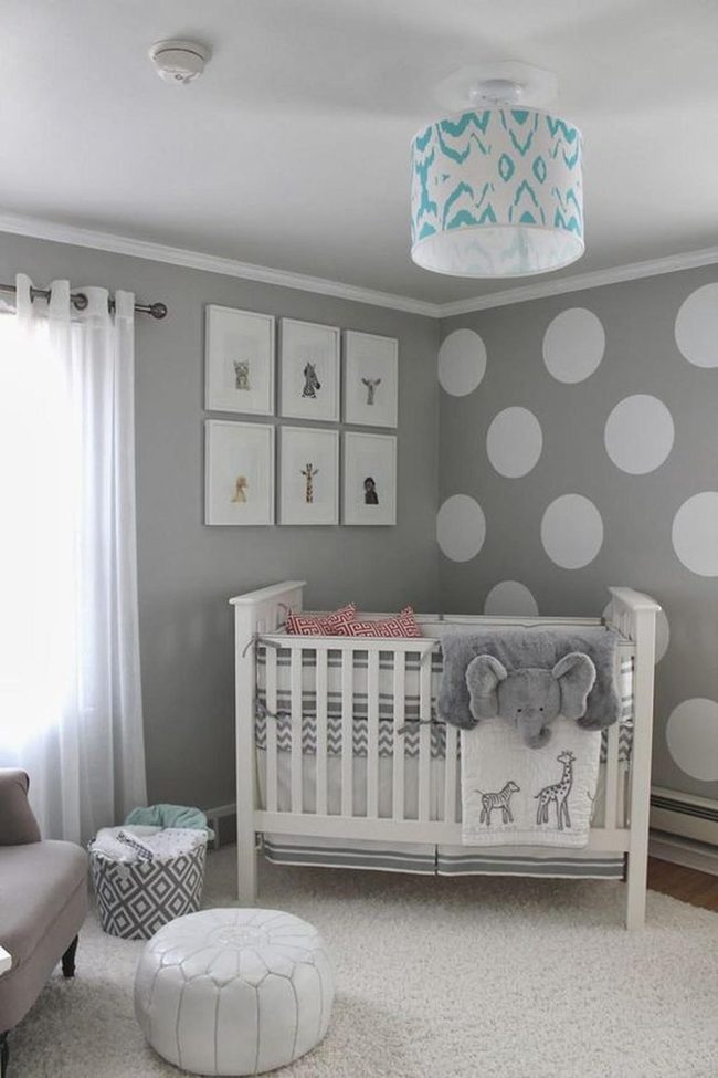 Grey Polka Dots & Turquoise Pops