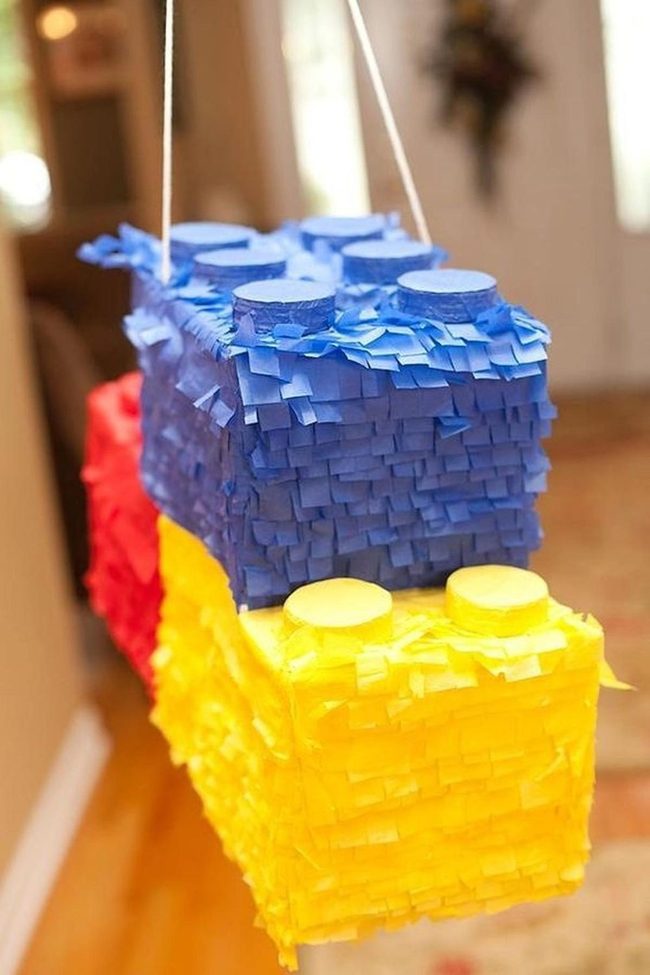 Giant Lego Blocks With Paper Fringe