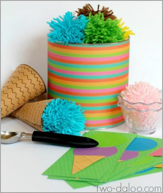Colorful Yarn Ice Cream Display