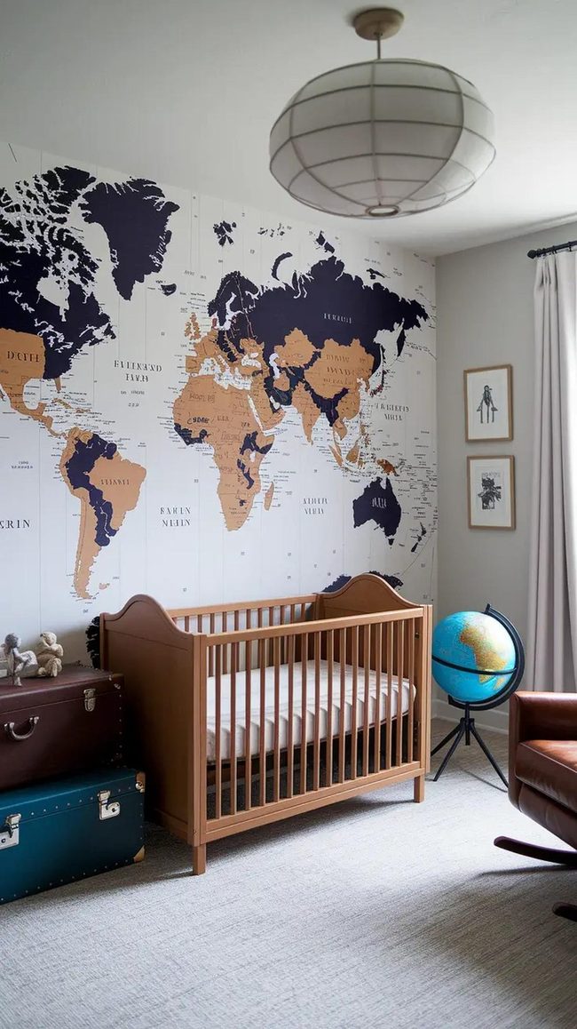 World Map Nursery For Adventurers