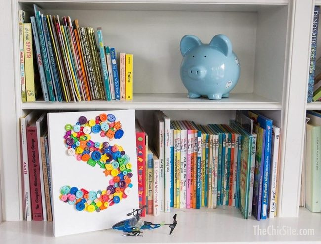 Colorful Books, Blue Piggy Bank
