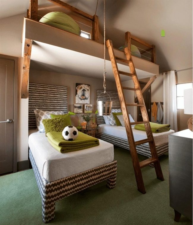 Honey Wood Loft Bedroom