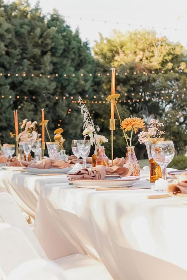 Golden String Lights, Blush Elegance