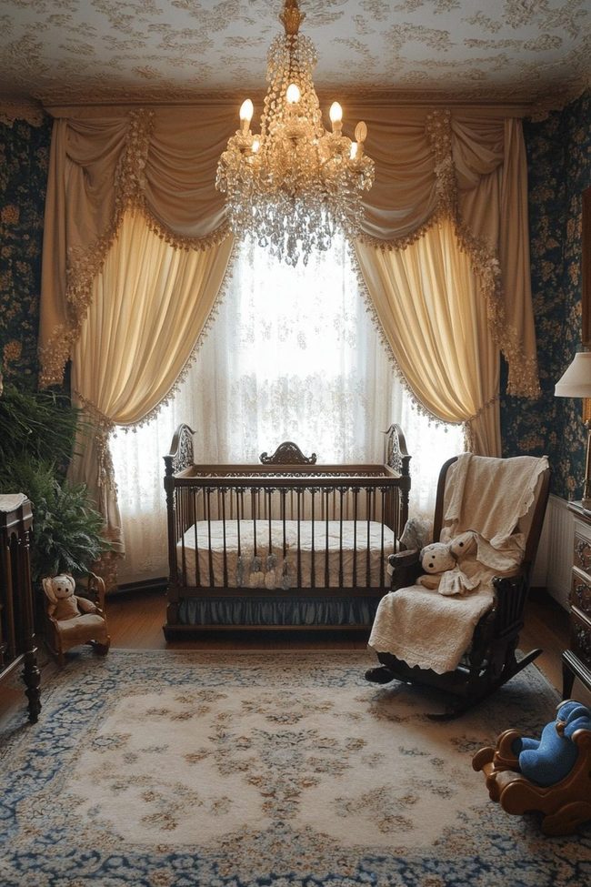 Victorian Lace Wallpaper Nursery