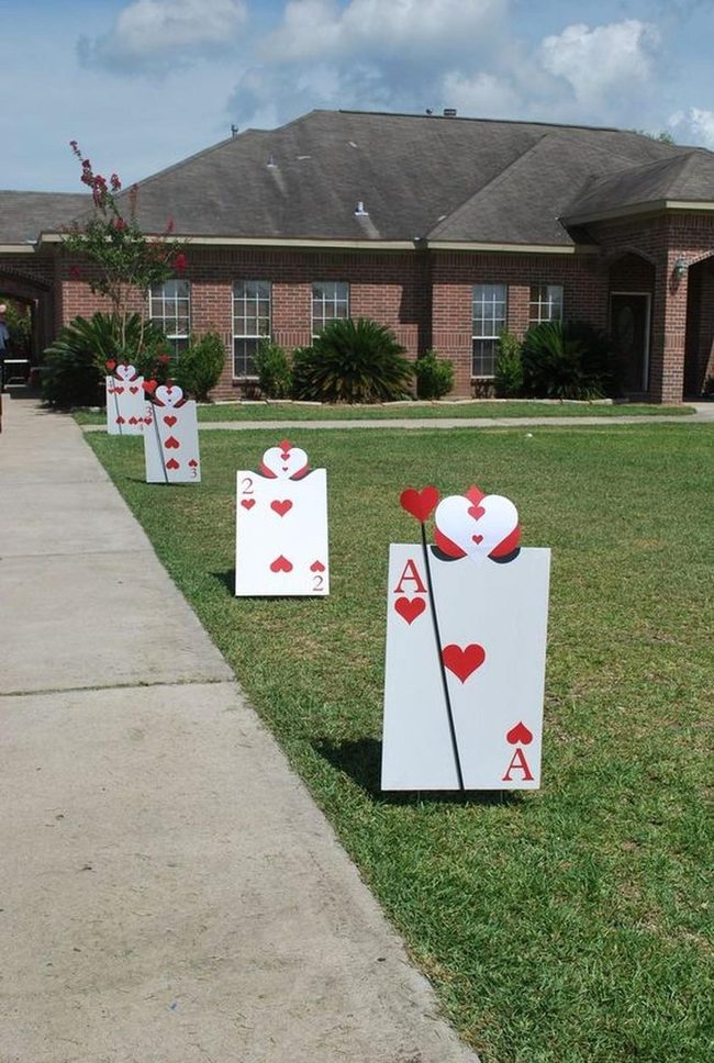 Red Cards On Green Grass