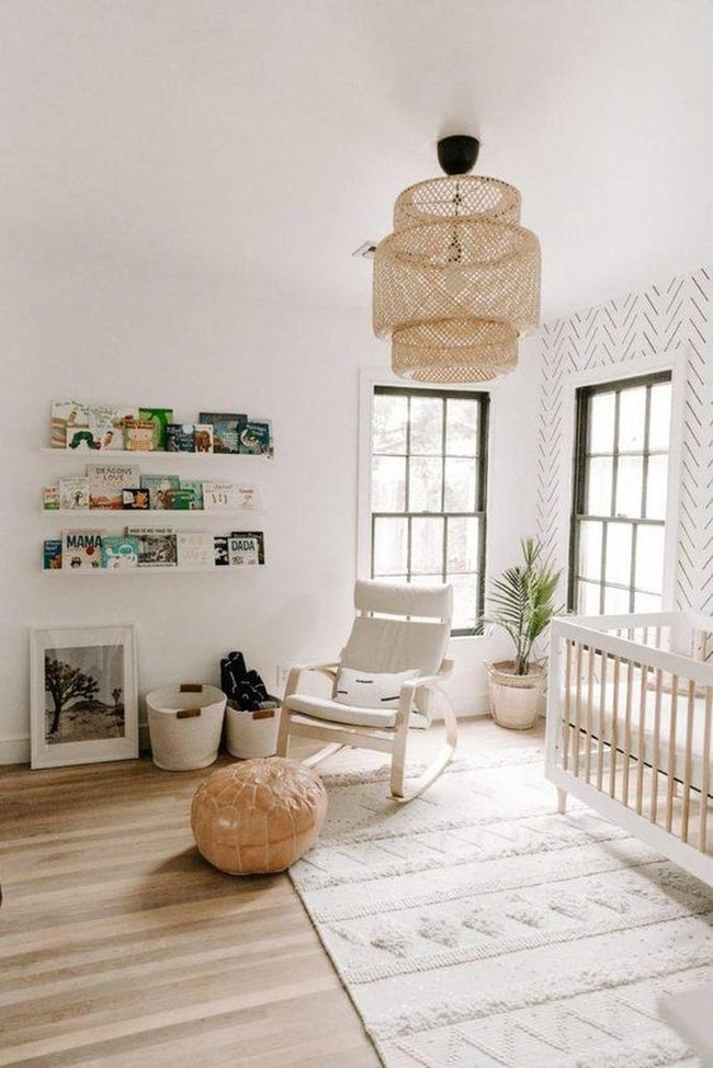 Sunlit Nursery With Natural Wood