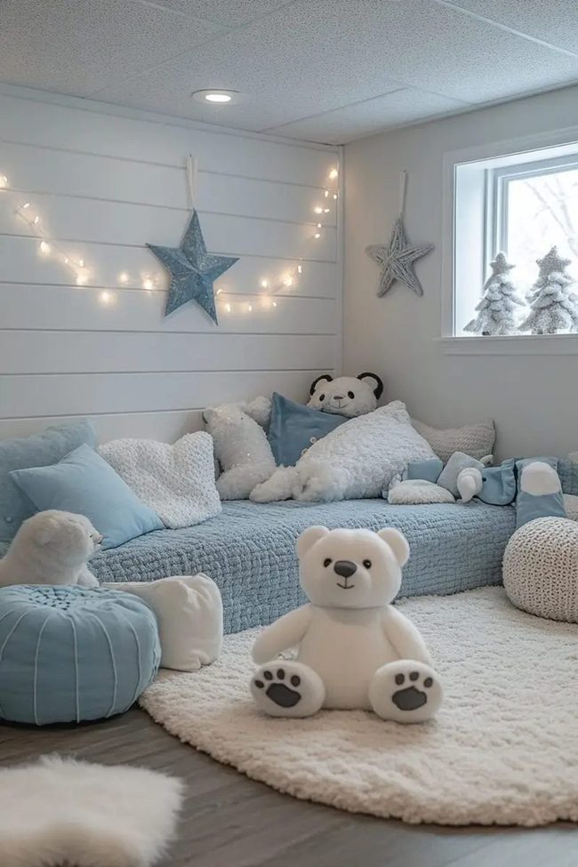 Faux Snow Room For Kids