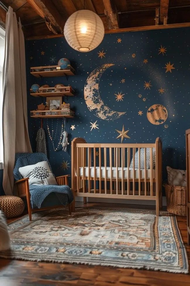 Golden Stars On Deep Blue