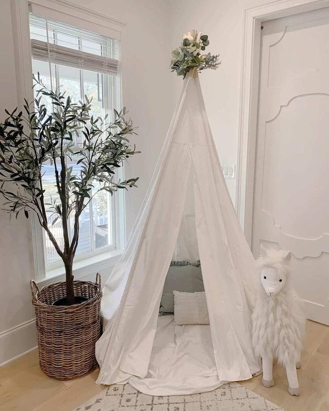 White Teepee with Greenery