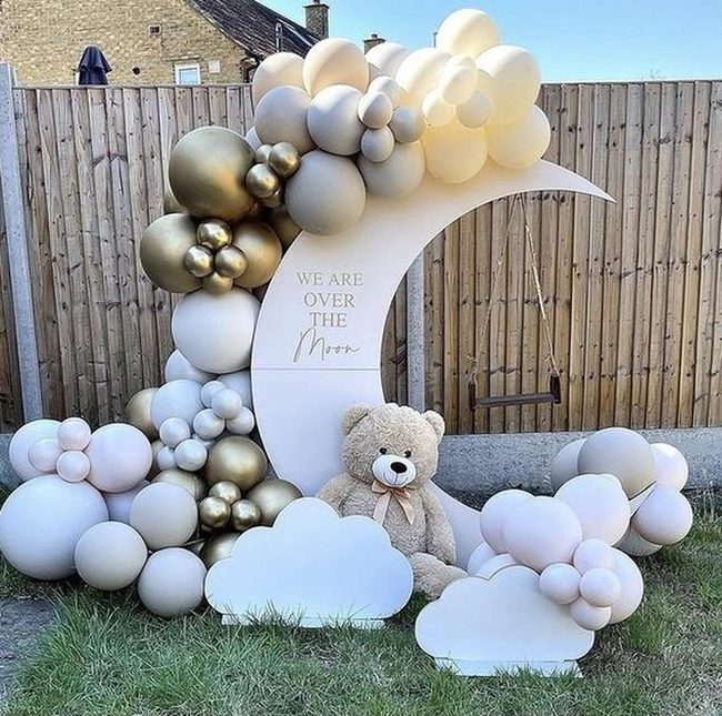 Golden Balloon Moon Installation