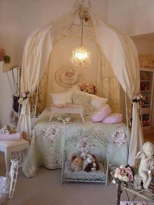 Cream Canopy With Pink Florals