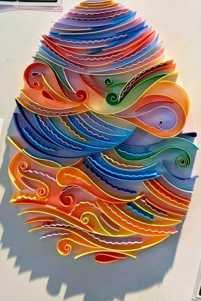 Colorful Paper Flowers Inside Eggs
