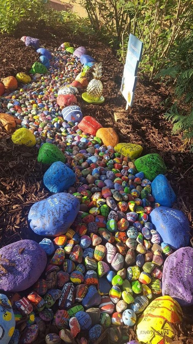 Painted Pebble Garden Path