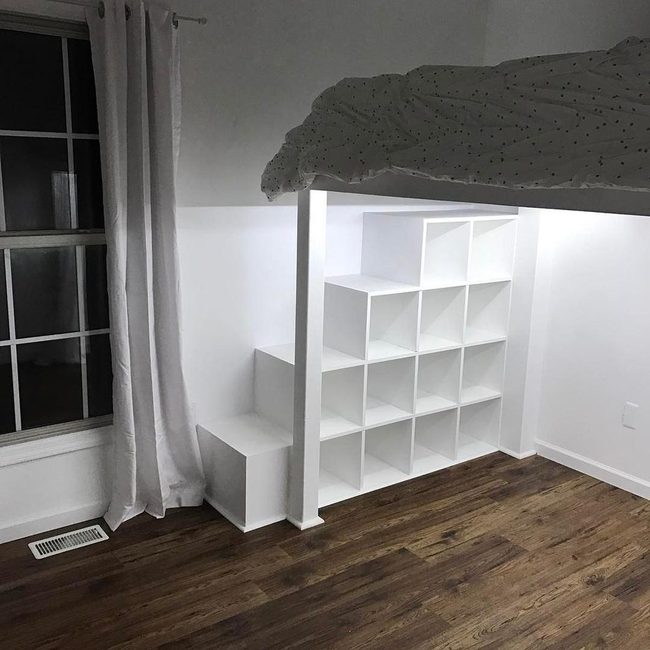 White Cubby Staircase Loft