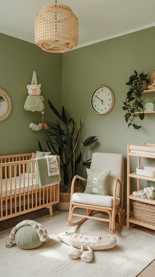 Green Nursery With Natural Materials