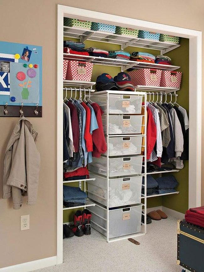 Red And White Patterned Storage Baskets