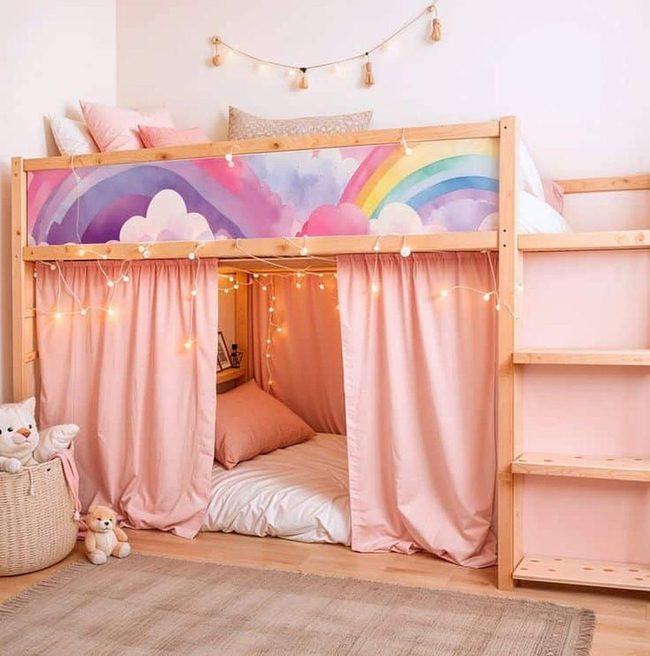 Pastel Pink Rainbow Loft Den