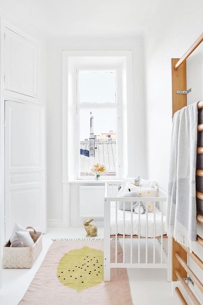 Yellow Dotted Rug, White Nursery