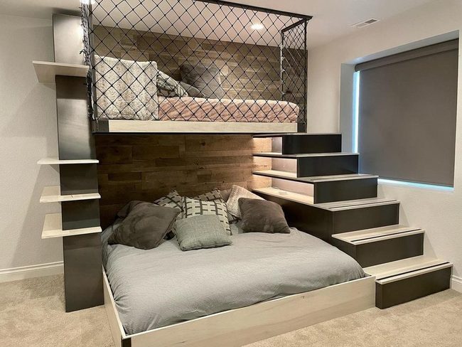 Stacked Wood Metal Beds