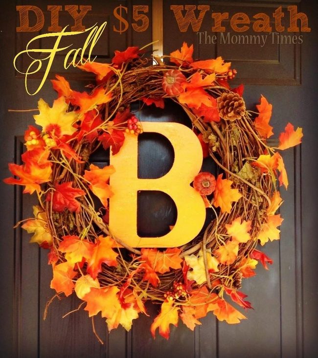 Gold Letter Autumn Wreath