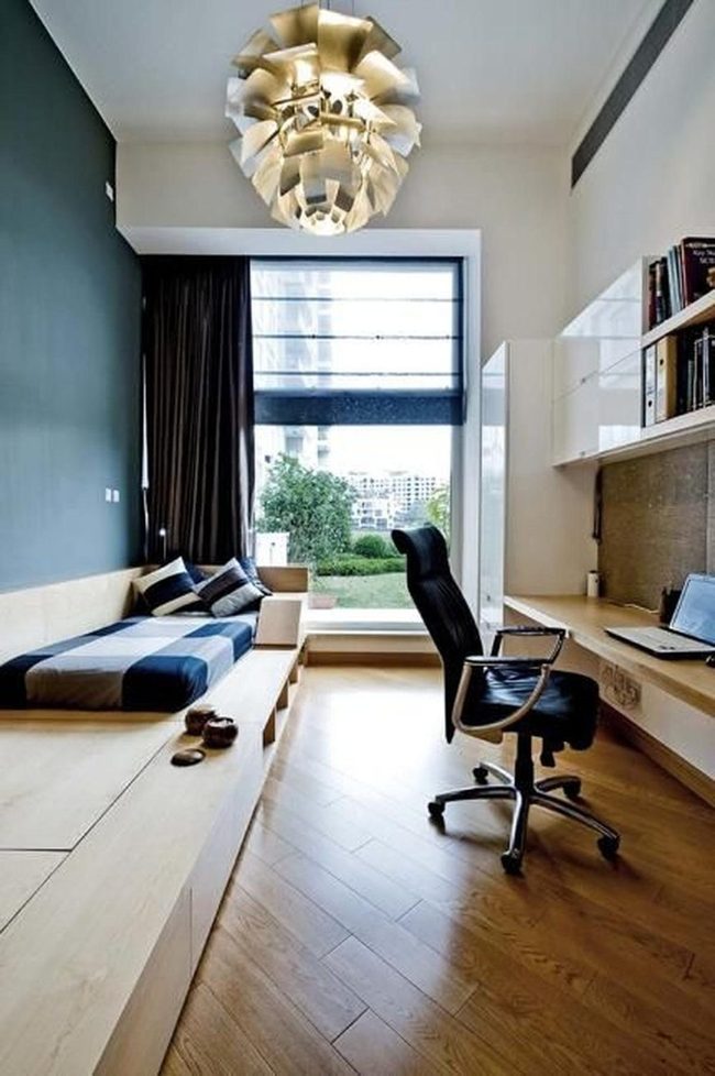 Dark Wall Scandinavian Workspace