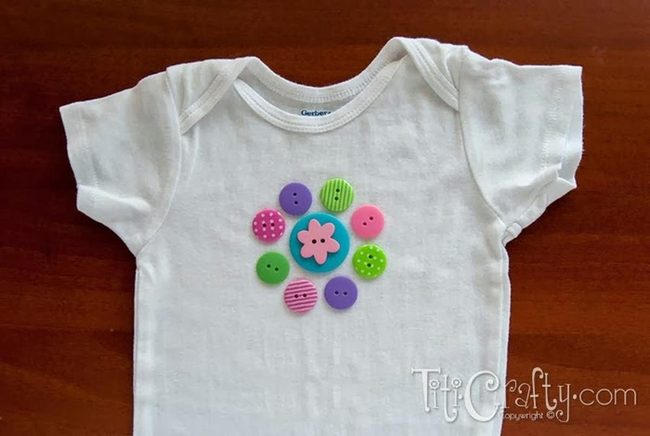 Colorful Buttons Baby Tee